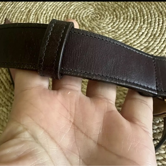 Gucci Interlocking Gg Dark Brown Leather Belt Silver Hardware 114647 95/38 - Picture 6 of 9